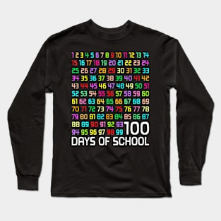 100Th Day Of School Teacher Kids 100 Days Math Numbers Long Sleeve T-Shirt